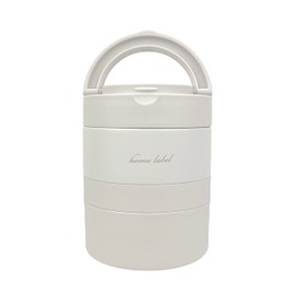 Pearl Metal DC-6010 Articulated Lunch Jar, 16.9 fl oz (480 ml), Stainless Steel, Home Label, Gray White