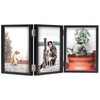 TOFOREVO 5x7 3 Picture Frame Triple Wooden Three Hinged Photo