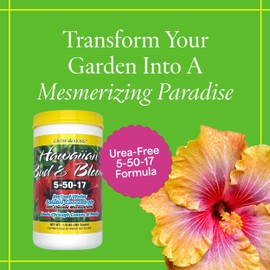 Grow More Urea-Free Hawaiian Bud and Bloom 5-50-17 Fertilizer - 1.5lbs of Water Soluble Bloom Booster Fertilizer for Flowers - High Phosphorus Flower Food for Enhanced Bud Formation & Vigorous Blooms