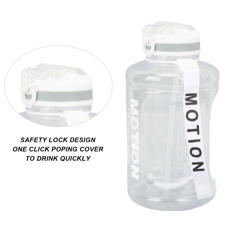 1500ml Large Capacity Sports Water Bottle Portable Scale Marking Poping