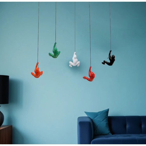 HomeRoots Set of Five Black Green Orange Red And White