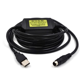 Zhupoub PLC Programming Cable USB Interface for PLC Micrologix 1000, 1200, 1400 Series with USB-1761-CBL-PM02 8 Pin Round Aapater