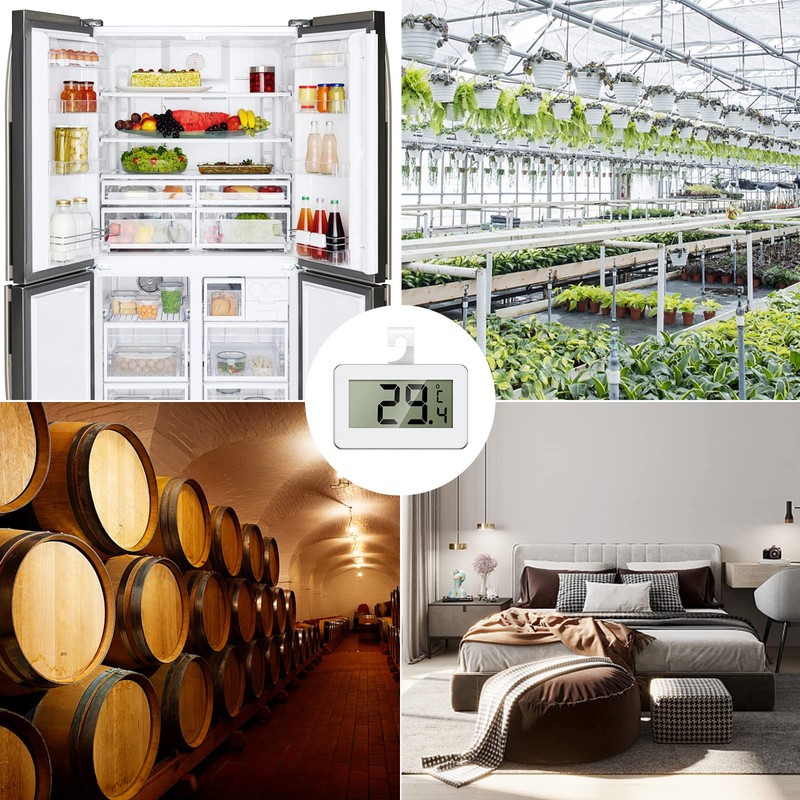 AMIR Refrigerator Fridge Thermometer, Digital Freezer Thermometer with Hook, Easy