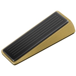 Architectural Hardware - Heavy Duty Zinc Door Stopper with Rubber Anti Scuff Grips - Metal & Rubber Wedge Door Stoppers for Bottom of Door - Modern Door Stops - Door Wedge (1, Antique Bronze)
