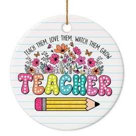 Teacher Christmas Ornaments – Best Merry for Teachers 2024 | Thoughtful Daycare Teacher Gifts | Affordable Ideas for Teachers (B46)