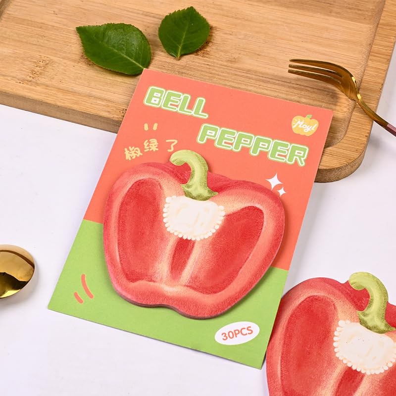 TOTUUYO 8 Style Fruit Shaped Cute Sticky Notes Watercolor Vegetable