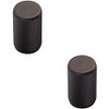 2 PACK | Knurled Cylindrical Cupboard Door Knob - 18mm