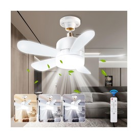 Ceiling Fan with Lighting Fixture, Plug-in Type, with Remote Control 3 Wind speeds, Suitable for Home, Living Room, Kitchen and Office