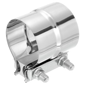 uxcell 2-3/4" Exhaust Clamp, 304 Stainless Steel Butt Joint Band Clamp Sleeve Coupler Pipe Repair Clamp Universal Widening Clamp for 2-3/4" OD to 2-3/4" ID Exhaust Pipe Mufflers, Silver