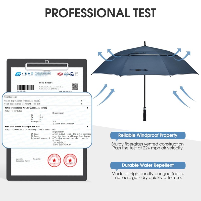 G4Free 47/54/62/68 Inch Automatic Open Golf Umbrella Oversize Extra Large