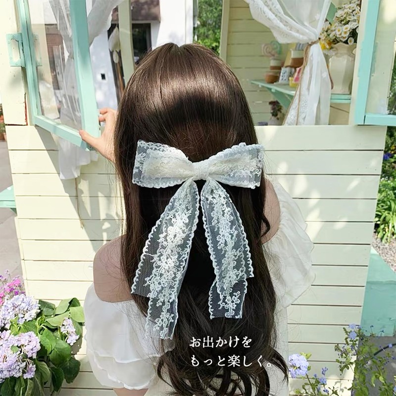 [Lapimou] ヘアクリップ バレッタ バレエコア 髪留め ヘアアクセ ヘアアクセサリー バレッタ 大きめ リボン