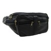 New Unisex Black Soft Leather Bum Bag