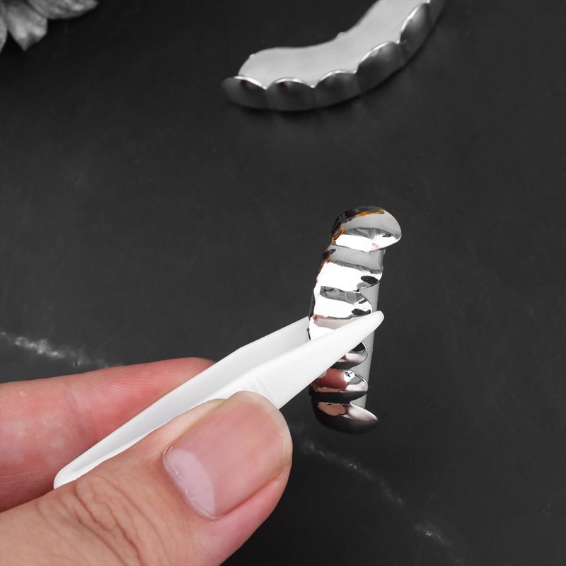 PRETYZOOM Silver Teeth for Men and Women Mouth Top Bottom