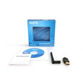 ALFA Network AWUS036ACS Wide-Coverage Dual-Band AC600 USB Wireless Wi-Fi Adapter w/ High-Sensitivity External Antenna - Windows, MacOS & Kali Linux supported