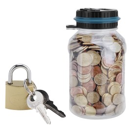 1.8 L Digital Money Box with Counter, Euro Coin Counting Money Saving Box, Automatic Piggy Bank with Lock, LCD Electric Coin Counter, Savings Bank for Children and Adults