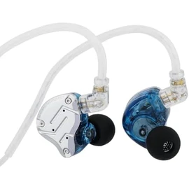 Linsoul KZ ZS10 Pro, 4BA+1DD 5 Driver in Ear Monitor, HiFi Wired Earbuds, Gaming Earbuds, Hybrid IEM Earphones with Stainless Steel Faceplate, Recessed 2 Pin Detachable Cable(Without Mic, Blue)