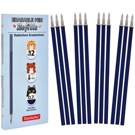 Refill for Legami Pens [0.7 mm, Blue/Black], [Pack of 12], Refills for Legami Erasable Pens, Cartridges for Legami Legami Pens Set, Refill for Legami Animal Pens, Refill for Legam