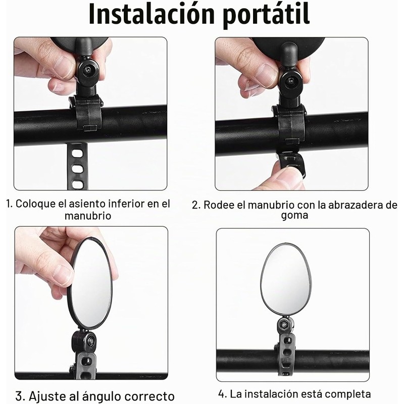 Espejos retrovisores para bicicleta de 360 grados, 2 unidades