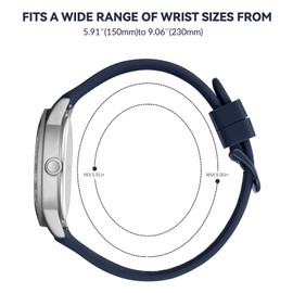 OXFANITE Men’s Watch Military Style Sporty Easy to Read Waterproof with Silicone Band Full Numerals Dial Analog Quartz Watches for Men 9102 Blue