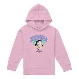 KPOP Demon Hunters Huntrix Zoey Collegic Youth Kids Boy Girls Pull-Over Hoodie, Rosa Chiaro, 5–6 A