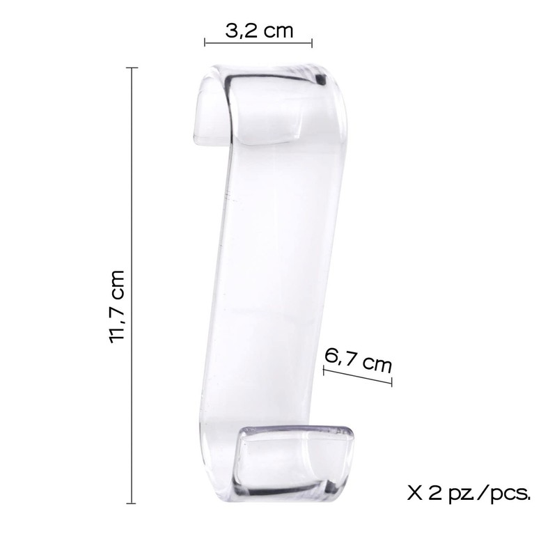 Gedy Merlin Set of 2 Clothes Hangers, Transparent Surface, Thermoplastic