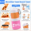BonGu 2 Pack Beach Towel Set 180x80cm & 60x38cm Microfiber