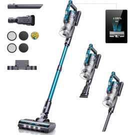 Cord-less Vacuum Cleaner, 450W 38Kpa Stick Vacuum with Aromatherapy Design, Vacuum Cleaners for Home LED Smart Animation Display, Anti-Tangle Handheld Household Vacuum for Pet Hair/Carpet/Hard Floor