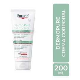 Eucerin DermoPure Triple Effect Crema Corporal, Piel Grasa e Imperfecciones, 200 ml