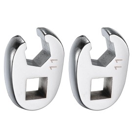 HARFINGTON 2pcs Drive Crowfoot Wrench 3/8" Drive 11mm Metric Fractional Crowfoot Flare Nut Wrench 40Cr Chrome Plated Open End Crowfoot Wrench for Mechanics Automotive Repair Work