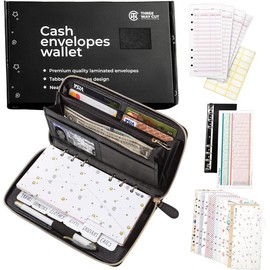 Cash Envelope Wallet All in One Budget System with 12x Tabbed Cash Envelopes, 12x Monthly Budget Cards,1x Yearly budget planner sheet Complete Money Organizer Set for Cash RFID Blocking  de sobre