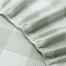 Featherhead™ 100% Cotton 3PCs Flannel Sheet Set, Twin Size, Gingham | Double-Brushed for Extra Softness, Warm & Breathable, Extra Deep Pockets fits Up to 17” – 1 Flat, 1 Fitted, 1 Pillowcase