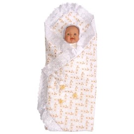 Embroidered Wrap Baby Blanket, Color: Gold