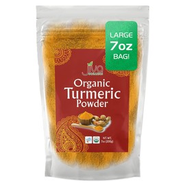 Jiva Organic Turmeric Powder 7 oz - Packaged in Resealable Bag, 100% Raw with Tumeric Powdered Organic, Turmeric Curcumin Powder, Origins from India