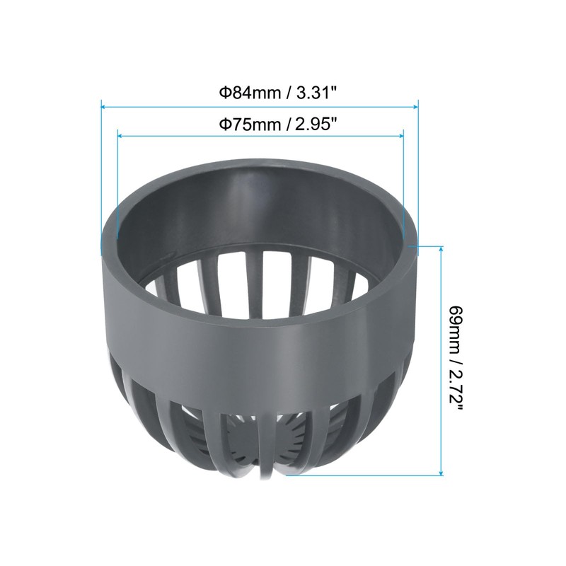 PATIKIL 75mm ID Atrium Drain Grate Cover, 2 Pack Round