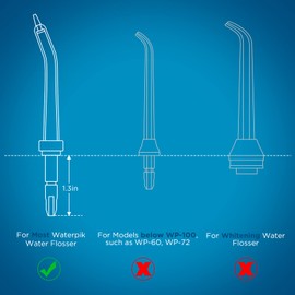 Replacement Heads for Waterpik, Replacement Picks for Water Pik Water Flosser (6 Periodontal Tips + Storage Case)