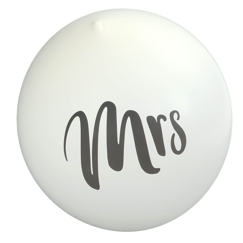 6 Pcs Balloons 36in MR MRS Letters Printed White Giant