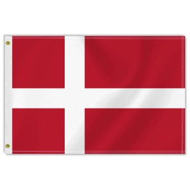 2×3 FT Denmark Flag,Medium 60×90 CM Danish Outdoor Banner,100D Danmark Decor,Doube Side Printing For Patio Garden With Brass Gromment