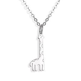 jewellerybox Sterling Silver Simple Giraffe Pendant Necklace - 18 Inches