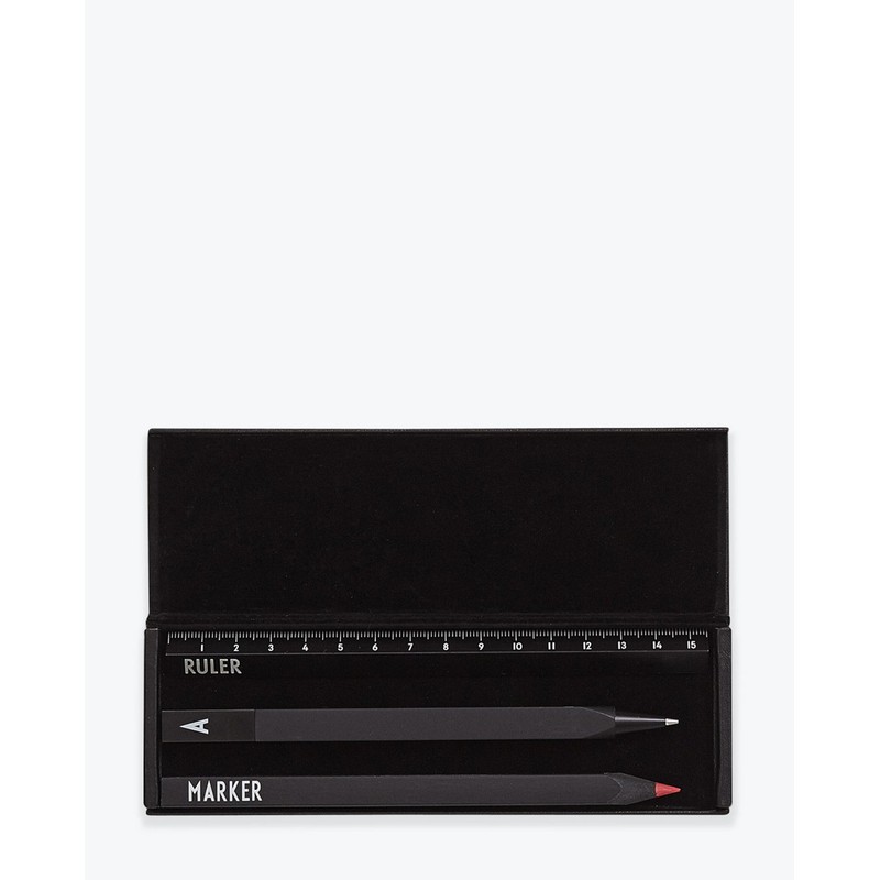 Design Letters Aluminium Ruler (Black) 15 cm