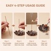 6Pcs 2.28 Inch Black Lotus Shape Zinc Alloy Incense Stick