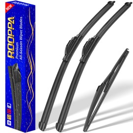 Rooppa 3 wipers Replacement for 2006-2012 Toyota Rav4, Windshield Wiper Blades Original Equipment Replacement - 24"/17"/12" (Set of 3) U/J HOOK