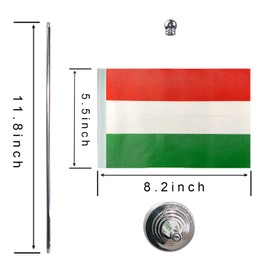 GentleGirl.USA Hungary Table Flags,Stick Small Mini Hungarians Flag Office Desk Flag on Stand with Stand Base, International Festival Hungary Theme Party Decoration,Home Desk Decoration