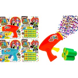 JA-RU Confetti Party Poppers Gun (2 Guns & 56 Shots) Party Supplies Reusable Multicolor Metallic Confetti Poppers Gun Confetti Gun, Party Favors or Kids and Adults Birthday Parties.955-2-956-2s