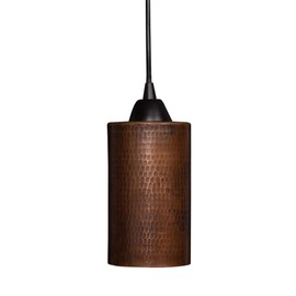 Premier Copper Products Hand Hammered Copper 4" Round Cylinder Pendant Light