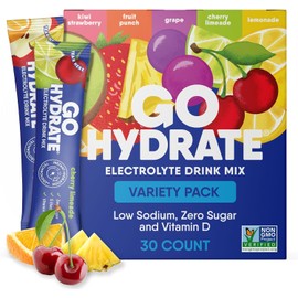 GoHydrate mezcla de bebidas electrolíticas – un sabor natural, sin azúcar, polvo de hidratación, 30