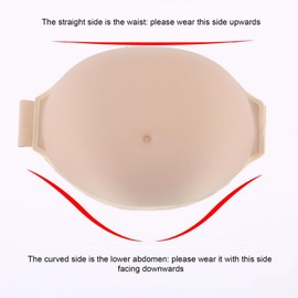 Fockety Fake Pregnant Belly, Lightweight Memory Foam Filling, Soft, Breathable, Adjustable Waist Belt, Artificial Baby Belly, False Pregnancy Belly for