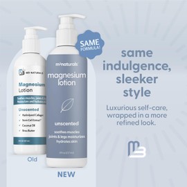 M3 Naturals Unscented Magnesium Lotion for Sleep & Leg Cramps, Suitable for Sensitive Skin, Helps with Muscle Relaxation, Soothes Tired Legs & Foot Aches and Supports Restful Nights, 8 fl oz