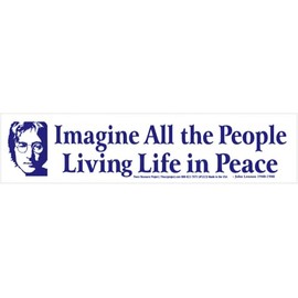Imagine All The People Living Life in Peace - John Lennon – Bumper Sticker/Decal (10" X 2.4")