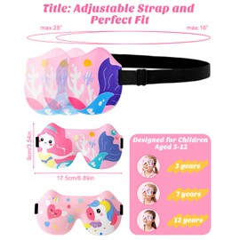 Children's Sleeping Mask, Pack of 2, 3D Sleeping Mask with Adjustable Strap