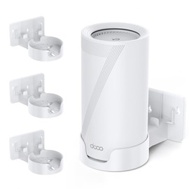 Wall Mount for TP-Link Deco BE65-5G/BE75/BE85/BE95/BE10000/BE22000/BE33000 Mesh WiFi 7, Upgraded ABS Bracket Holder with Cable & Power Adapter Storage, Easy Installation (White-3)